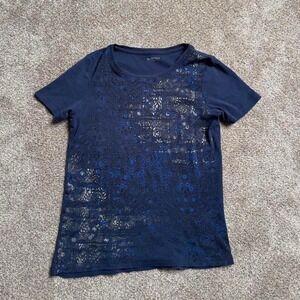 NAVY NORTHERN REFLECTIONS Y2K STYLE GRAPHIC TEE
